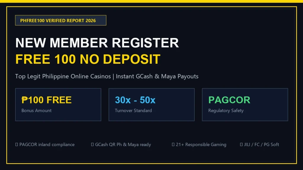 New member register free 100 no deposit bonus Philippine online casinos 2026