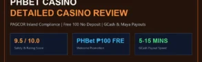 PHBet Casino Casino Review Philippines 2026 Free 100 Bonus GCash