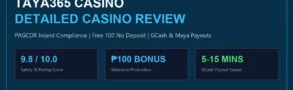 Taya365 Casino Casino Review Philippines 2026 Free 100 Bonus GCash